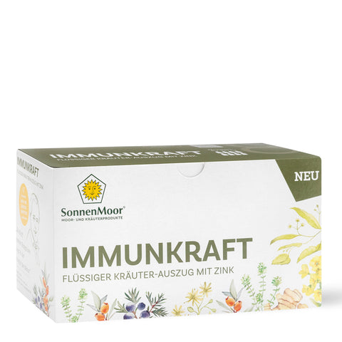 Immunkraft ist ein Mittel zur Stärkung des Immunsystems. Es ist ein rein pflanzliches Naturprodukt des österreichischen Familienunternehmens SonnenMoor